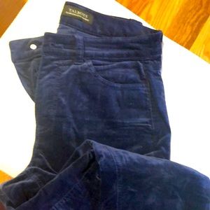 Talbots navy velvet Curvy cut five-pocket jogging a, size 4, EUC
